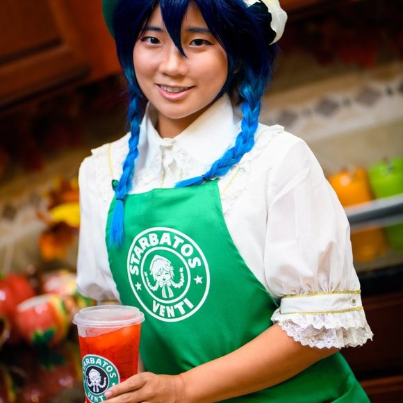 Genshin Impact "Starbatos Venti" Starbucks Apron Cosplay - Picture 4 of 4
